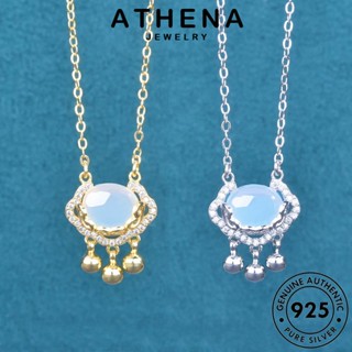 ATHENA JEWELRY มูนสโตนโกลด์ 925 ล็อคอายุยืนแฟชั่น ต้นฉบับ Silver เงิน เครื่องประดับ จี้ สร้อยคอ แท้ เกาหลี แฟชั่น เครื่องประดับ ผู้หญิง N1256