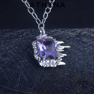 ATHENA JEWELRY เงิน จี้ ต้นฉบับ 925 เครื่องประดับ ผู้หญิง พลอยสีม่วง Silver เครื่องประดับ เปลวไฟที่สร้างสรรค์ สร้อยคอ แท้ แฟชั่น เกาหลี N1266