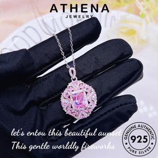 ATHENA JEWELRY เครื่องประดับ ต้นฉบับ ผู้หญิง 925 เกาหลี สร้อยคอ จี้ คริสตัลเพชรสีชมพู เครื่องประดับ แฟชั่น Silver แท้ เงิน แฟชั่นกลวง N1309