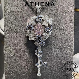 ATHENA JEWELRY Silver กุญแจเครื่องประดับ แท้ เงิน เกาหลี 925 เครื่องประดับ ผู้หญิง คริสตัลเพชรสีชมพู จี้ ต้นฉบับ เครื่องประดับ แฟชั่น สร้อยคอ N1310