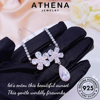 ATHENA JEWELRY ผู้หญิง เครื่องประดับ สร้อยคอ เครื่องประดับ จี้ แฟชั่น 925 เงิน เกาหลี ต้นฉบับ แท้ แฟชั่นลดลง Silver มอยส์ซาไนท์ไดมอนด์ N1311