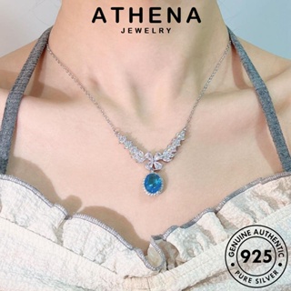 ATHENA JEWELRY เครื่องประดับ แฟชั่น เงิน Silver เครื่องประดับ สร้อยคอ ปีกที่สร้างสรรค์ ไพลิน แท้ ผู้หญิง ต้นฉบับ 925 จี้ เกาหลี N1325