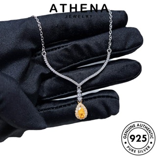 ATHENA JEWELRY แฟชั่นลดลง สร้อยคอ จี้ เงิน เครื่องประดับ แฟชั่น ต้นฉบับ ผู้หญิง ซิทริน เกาหลี เครื่องประดับ Silver แท้ 925 N1328