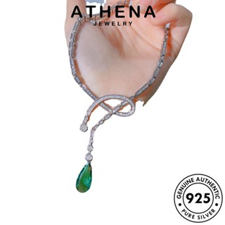 ATHENA JEWELRY Silver แฟชั่น มรกต เครื่องประดับ แฟชั่น 925 จี้ ต้นฉบับ เครื่องประดับ สร้อยคอ ผู้หญิง เงิน เกาหลี แท้ N1334