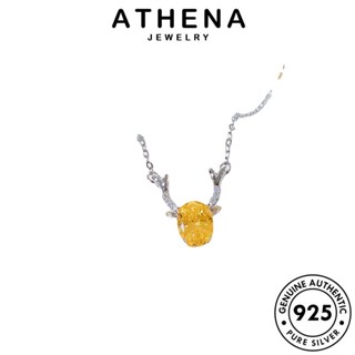 ATHENA JEWELRY Silver ต้นฉบับ แฟชั่น กวางน่ารัก 925 ซิทริน สร้อยคอ แท้ เงิน เครื่องประดับ เครื่องประดับ ผู้หญิง เกาหลี จี้ N1341