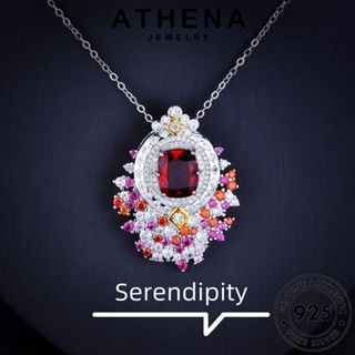 ATHENA JEWELRY แท้ ความคิดสร้างสรรค์ เกาหลี 925 แฟชั่น เครื่องประดับ Silver จี้ ทับทิม ผู้หญิง ต้นฉบับ เงิน เครื่องประดับ สร้อยคอ N1352