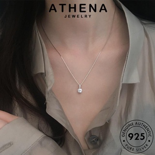 ATHENA JEWELRY เครื่องประดับ เครื่องประดับ เกาหลี แท้ เรียบง่าย Silver ผู้หญิง 925 สร้อยคอ จี้ มอยส์ซาไนท์ไดมอนด์ เงิน แฟชั่น ต้นฉบับ N1355