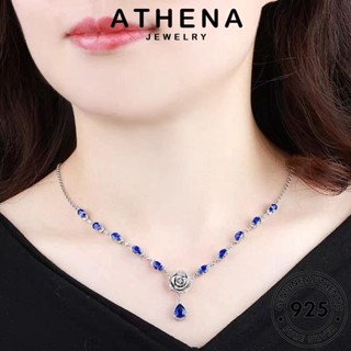 ATHENA JEWELRY สร้อยคอ เงิน ผู้หญิง จี้ ไพลิน ต้นฉบับ 925 ดอกเคมีเลียแฟชั่น เครื่องประดับ เกาหลี แท้ เครื่องประดับ Silver แฟชั่น N1360