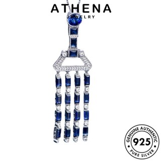 ATHENA JEWELRY เครื่องประดับ พู่ที่สร้างสรรค์ เกาหลี แท้ ไพลิน สร้อยคอ เงิน ผู้หญิง แฟชั่น 925 Silver จี้ เครื่องประดับ ต้นฉบับ N1367