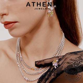 ATHENA JEWELRY จี้ มอยส์ซาไนท์ไดมอนด์ แท้ เครื่องประดับ เกาหลี ผู้หญิง แฟชั่น เครื่องประดับ 925 เงิน สร้อยคอ Silver พู่หรูหรา ต้นฉบับ N1373