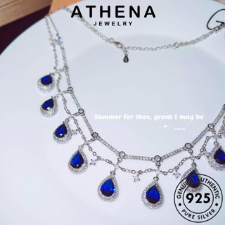 ATHENA JEWELRY เงิน ไพลิน จี้ Silver สร้อยคอ เครื่องประดับ เกาหลี แท้ เครื่องประดับ แฟชั่น 925 แฟชั่นลดลง ผู้หญิง ต้นฉบับ N1379