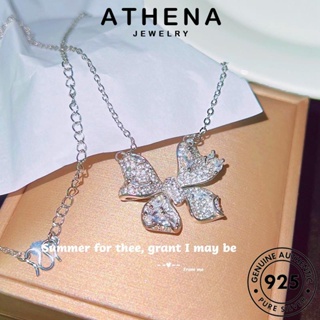 ATHENA JEWELRY จี้ 925 ผู้หญิง เครื่องประดับ สร้อยคอ เกาหลี แฟชั่น โบว์แฟชั่น แท้ มอยส์ซาไนท์ไดมอนด์ เครื่องประดับ ต้นฉบับ Silver เงิน N1393