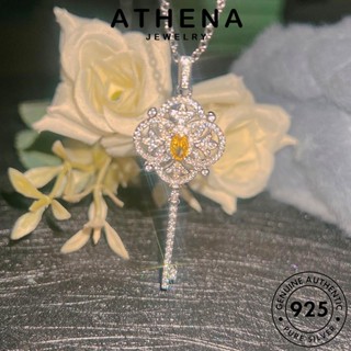 ATHENA JEWELRY เครื่องประดับ สร้อยคอ เกาหลี ซิทริน เงิน เครื่องประดับ จี้ ผู้หญิง ต้นฉบับ กุญแจแฟชั่น Silver แท้ 925 แฟชั่น N1403