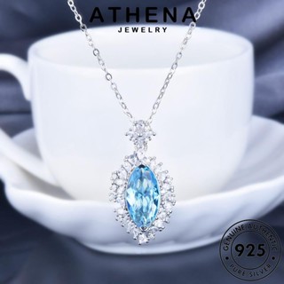 ATHENA JEWELRY แฟชั่น สร้อยคอ เครื่องประดับ จี้ เครื่องประดับ ไพลิน Silver ผู้หญิง ต้นฉบับ เกาหลี เงิน ตาม้าแฟชั่น แท้ 925 N1411