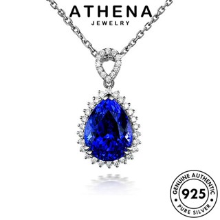 ATHENA JEWELRY แท้ Silver แฟชั่น เครื่องประดับ สร้อยคอ ต้นฉบับ ไพลิน เงิน 925 เครื่องประดับ เกาหลี แฟชั่นลดลง ผู้หญิง จี้ N1451