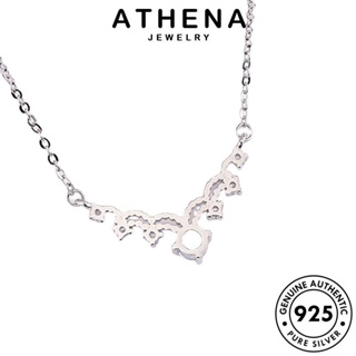 ATHENA JEWELRY เรียบง่าย แท้ Silver เกาหลี มอยส์ซาไนท์ไดมอนด์ 925 จี้ เครื่องประดับ แฟชั่น สร้อยคอ ผู้หญิง ต้นฉบับ เครื่องประดับ เงิน N1512