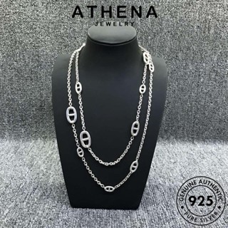 ATHENA JEWELRY แท้ เกาหลี 925 เครื่องประดับ เงิน เครื่องประดับ ตัวอักษรง่ายๆ ผู้หญิง สร้อยคอ ต้นฉบับ Silver แฟชั่น จี้ N1539