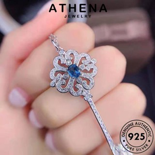 ATHENA JEWELRY เครื่องประดับ แฟชั่น ต้นฉบับ สร้อยคอ คีย์สร้างสรรค์ ผู้หญิง ไพลิน เงิน เครื่องประดับ แท้ Silver 925 จี้ เกาหลี N1549