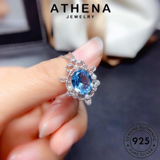 ATHENA JEWELRY เกาหลี ผู้หญิง Silver เรียบง่าย แฟชั่น เครื่องประดับ ไพลิน จี้ แท้ ต้นฉบับ 925 เงิน เครื่องประดับ สร้อยคอ N1550