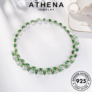 ATHENA JEWELRY แฟชั่น ต้นฉบับ Silver มรกต เครื่องประดับ 925 สร้อยคอ เกาหลี จี้ แท้ ผู้หญิง เครื่องประดับ แฟชั่น เงิน N1561