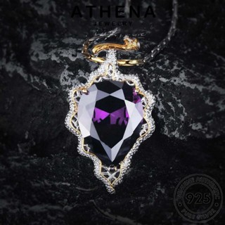 ATHENA JEWELRY เครื่องประดับ 925 แฟชั่น เกาหลี จี้ เครื่องประดับ แท้ แฟชั่น ต้นฉบับ ผู้หญิง เงิน สร้อยคอ Silver พลอยสีม่วง N1581