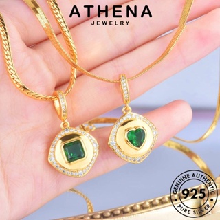 ATHENA JEWELRY เงิน ต้นฉบับ สร้อยคอ มรกต จี้น่ารัก เครื่องประดับ เกาหลี 925 Silver เครื่องประดับ แท้ ผู้หญิง จี้ แฟชั่น N1585