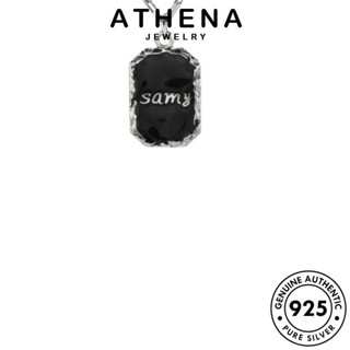 ATHENA JEWELRY แท้ แฟชั่น Silver สร้อยคอ เครื่องประดับ ป้ายสี่เหลี่ยมธรรมดา เครื่องประดับ จี้ ต้นฉบับ 925 เงิน เกาหลี ผู้หญิง N1591