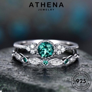 ATHENA JEWELRY แท้ เกาหลี เครื่องประดับ เครื่องประดับ ไพลิน Silver คู่รัก เงิน ต้นฉบับ 925 แหวน รอบย้อนยุค แฟชั่น R3