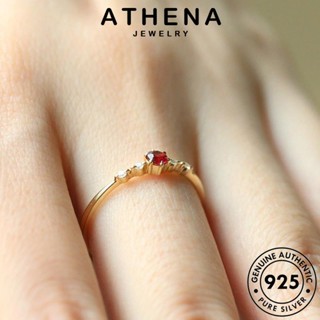 ATHENA JEWELRY เครื่องประดับ ผู้หญิง แท้ แฟชั่น แหวน 925 รอบแฟชั่น ทองทับทิม เกาหลี Silver ต้นฉบับ เครื่องประดับ เงิน R14