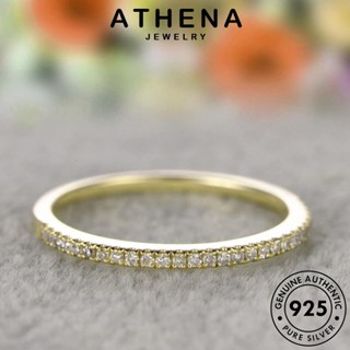 ATHENA JEWELRY แหวน แถวแฟชั่น โกลด์ 925 แท้ Silver ไดมอนด์ ผู้หญิง เงิน ต้นฉบับ มอยส์ซาไนท์ เครื่องประดับ แฟชั่น เกาหลี เครื่องประดับ R15