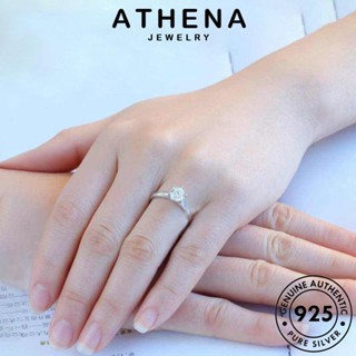 ATHENA JEWELRY ต้นฉบับ เงิน เกาหลี เครื่องประดับ ผู้หญิง 925 มอยส์ซาไนท์ไดมอนด์ แหวน Silver แฟชั่น แท้ เครื่องประดับ คลาสสิก R17