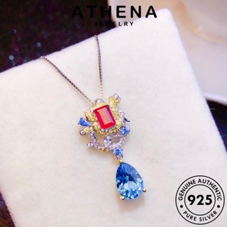 ATHENA JEWELRY ผู้หญิง ดี สร้อยคอ แฟชั่น ทองไพลิน 925 Silver เครื่องประดับ แท้ เกาหลี ต้นฉบับ จี้ เครื่องประดับ เงิน N1570