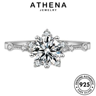 ATHENA JEWELRY Silver แท้ ต้นฉบับ มอยส์ซาไนท์ไดมอนด์ เกล็ดหิมะแฟชั่น เครื่องประดับ แหวน ผู้หญิง เกาหลี 925 เครื่องประดับ เงิน แฟชั่น R57