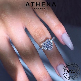 ATHENA JEWELRY ผู้หญิง แฟชั่น มอยส์ซาไนท์ไดมอนด์ คลาสสิก เครื่องประดับ เงิน เกาหลี แหวน แท้ เครื่องประดับ ต้นฉบับ Silver 925 R62