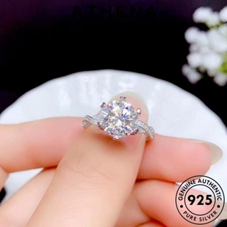 ATHENA JEWELRY แหวน Silver เกาหลี แท้ 925 รอบแฟชั่น เงิน มอยส์ซาไนท์ไดมอนด์ แฟชั่น ต้นฉบับ เครื่องประดับ เครื่องประดับ ผู้หญิง R66