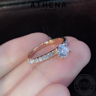 ATHENA JEWELRY โกลด์ มอยส์ซาไนท์ เงิน เกาหลี 925 แหวน เครื่องประดับ แฟชั่น Silver เครื่องประดับ รอบแฟชั่น แท้ ผู้หญิง ไดมอนด์ ต้นฉบับ R68