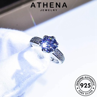 ATHENA JEWELRY Silver มอยส์ซาไนท์ไดมอนด์ เครื่องประดับ ผู้หญิง แหวน แท้ ต้นฉบับ 925 เกาหลี เงิน แฟชั่น รอบแฟชั่น เครื่องประดับ R125