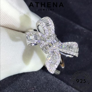 ATHENA JEWELRY เกาหลี โบว์ส่วนบุคคล ผู้หญิง มอยส์ซาไนท์ไดมอนด์ เครื่องประดับ แฟชั่น แท้ แหวน เครื่องประดับ 925 เงิน ต้นฉบับ Silver R42