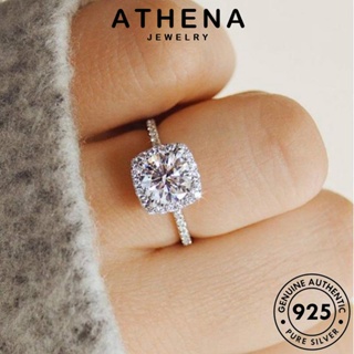 ATHENA JEWELRY เงิน 925 ต้นฉบับ แท้ มอยส์ซาไนท์ไดมอนด์ Silver เกาหลี ผู้หญิง แหวน เครื่องประดับ เครื่องประดับ แฟชั่น จัตุรัสแฟชั่น R134