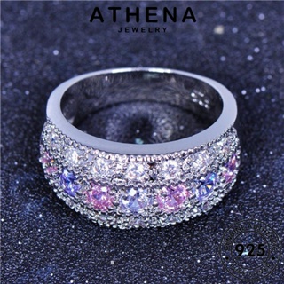 ATHENA JEWELRY เกาหลี ต้นฉบับ เครื่องประดับ 925 แฟชั่น เครื่องประดับ บุคลิกภาพ แหวน Silver ผู้หญิง แท้ คริสตัลเพชรสีชมพู เงิน R142