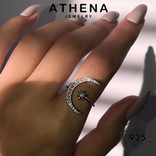 ATHENA JEWELRY แฟชั่น เกาหลี แท้ ต้นฉบับ มอยส์ซาไนท์ 925 ไดมอนด์ เงิน ผู้หญิง เครื่องประดับ โกลด์ เครื่องประดับ Silver แหวน ดวงจันทร์แฟชั่น R164