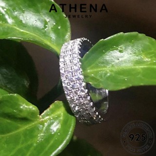 ATHENA JEWELRY ผู้หญิง เครื่องประดับ 925 Silver ต้นฉบับ เกาหลี แหวน มอยส์ซาไนท์ไดมอนด์ แท้ เงิน คลาสสิกสามรอบ แฟชั่น เครื่องประดับ R165