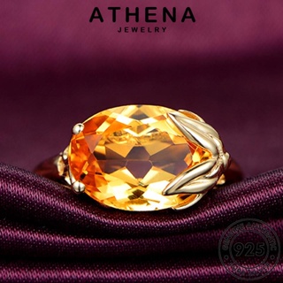 ATHENA JEWELRY 925 Silver ต้นฉบับ เงิน เกาหลี วงรีบุคลิกภาพ เครื่องประดับ แหวน แฟชั่น ทองซิทริน เครื่องประดับ ผู้หญิง แท้ R201