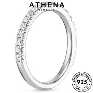 ATHENA JEWELRY แฟชั่น เกาหลี ต้นฉบับ 925 เครื่องประดับ เครื่องประดับ คู่รัก Silver เงิน แหวน แท้ มอยส์ซาไนท์ไดมอนด์ รอบแฟชั่น R226