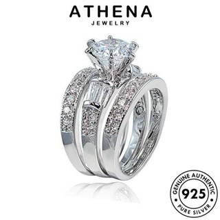 ATHENA JEWELRY ต้นฉบับ ไดมอนด์ แหวน 925 แฟชั่น จัตุรัสแฟชั่น แท้ โกลด์ เงิน เกาหลี คู่รัก เครื่องประดับ เครื่องประดับ Silver มอยส์ซาไนท์ R271