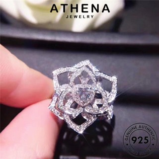 ATHENA JEWELRY แท้ แฟชั่น เครื่องประดับ แหวน เครื่องประดับ ต้นฉบับ 925 เกาหลี Silver เงิน กุหลาบแฟชั่น มอยส์ซาไนท์ไดมอนด์ ผู้หญิง R297