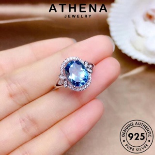 ATHENA JEWELRY ต้นฉบับ วงรีบุคลิกภาพ เกาหลี แท้ 925 ผู้หญิง ไพลิน แหวน เครื่องประดับ เครื่องประดับ แฟชั่น เงิน Silver R316