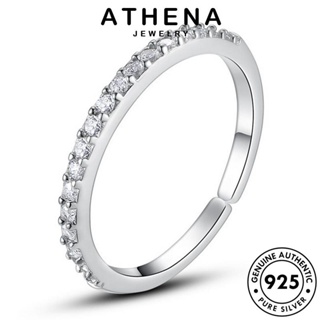 ATHENA JEWELRY เงิน แหวน 925 ผู้หญิง แถวแฟชั่น มอยส์ซาไนท์ไดมอนด์ แท้ เครื่องประดับ เกาหลี แฟชั่น Silver ต้นฉบับ เครื่องประดับ R324