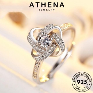 ATHENA JEWELRY มอยส์ซาไนท์ไดมอนด์ เครื่องประดับ โคลเวอร์แฟชั่น เงิน แท้ เกาหลี ต้นฉบับ Silver 925 ผู้หญิง แหวน แฟชั่น เครื่องประดับ R345