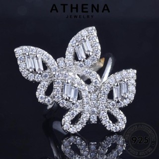 ATHENA JEWELRY ต้นฉบับ เครื่องประดับ ผีเสื้อที่สร้างสรรค์ เกาหลี เครื่องประดับ ไดมอนด์ เงิน Silver แฟชั่น ผู้หญิง แท้ มอยส์ซาไนท์ 925 โกลด์ แหวน R377